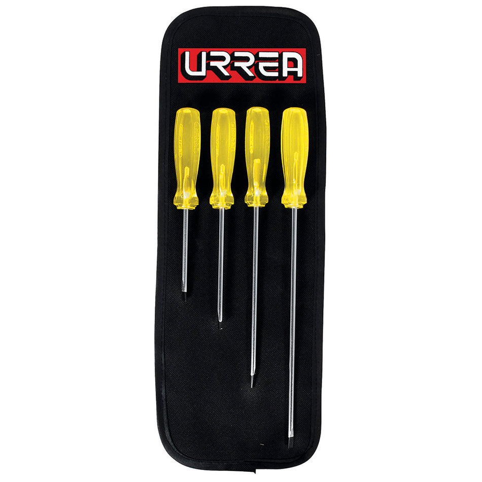 JUEGO DE DESTORNILLADORES CON MANGO AMBAR PUNTA CABINET 4 PIEZAS SKU 9600C