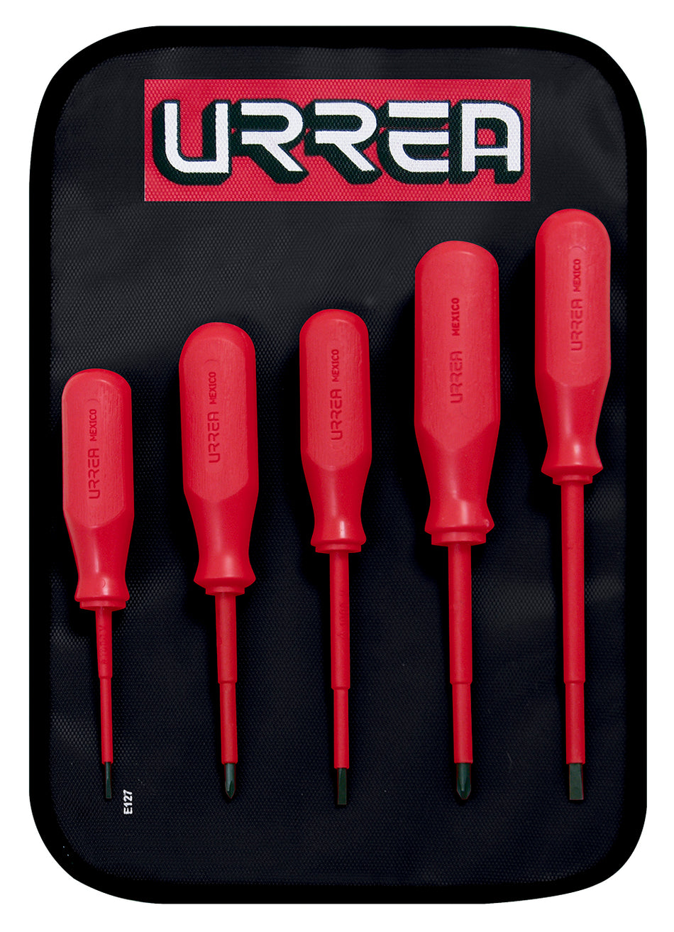 JUEGO DE DESTORNILLADORES ROJOS 1000 V COMBINADOS 5 PIEZAS SKU 9700C