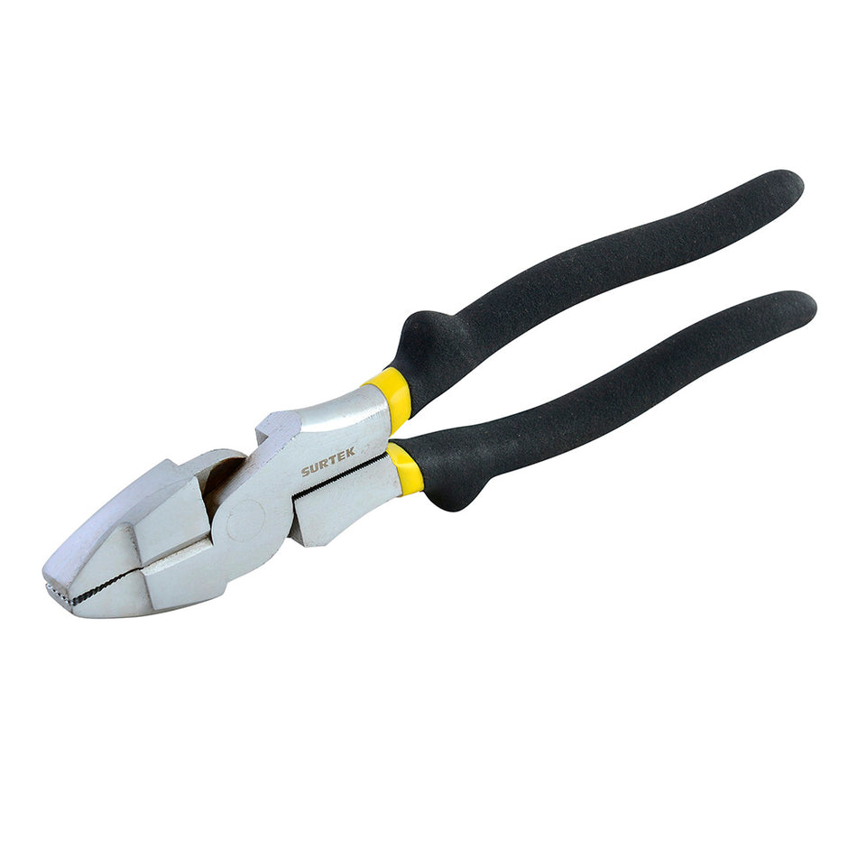 PINZA PARA ELECTRICISTA CON MANGO RUBBER GRIP DE 9" CORTE LATERAL REFORZADA SKU 979R0