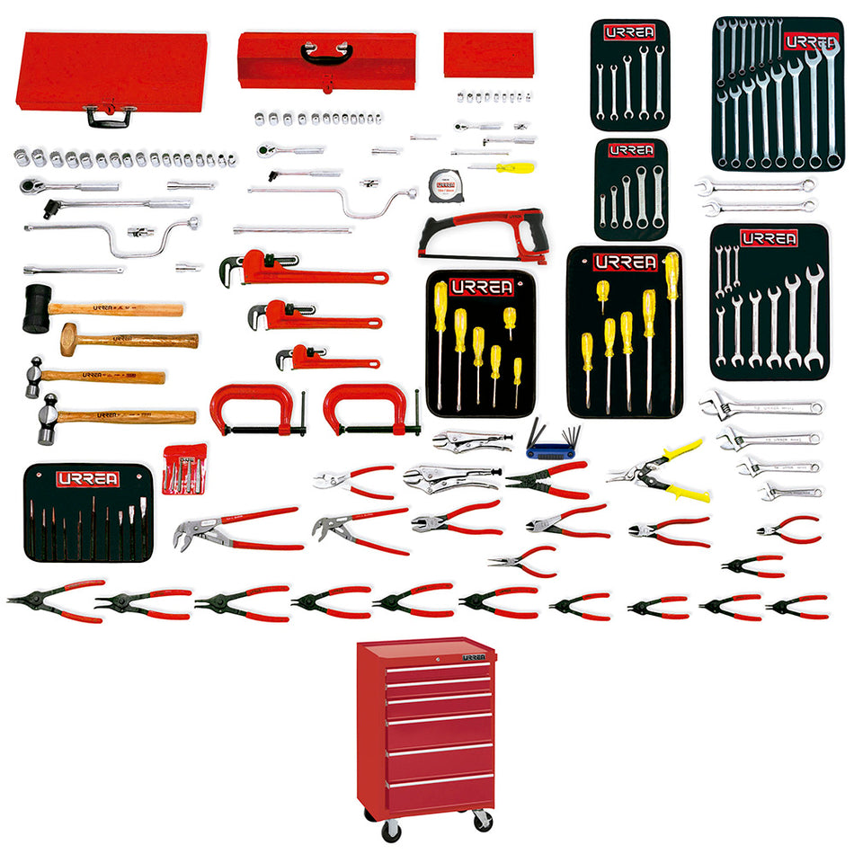 JUEGO INTERMEDIO INDUSTRIAL COMBINADO 163 PIEZAS CON GABINETE EX27M6 SKU 99731B
