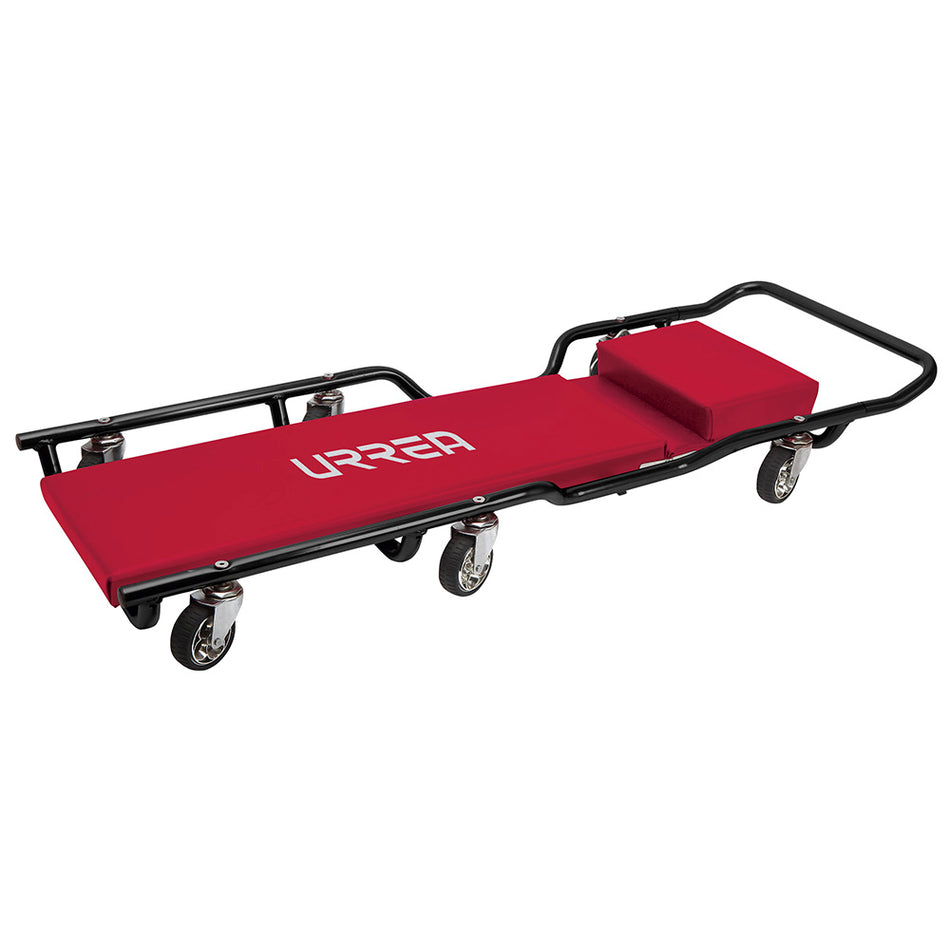 CAMA PARA MECANICO ACOLCHONADA AJUSTABLE 3 POSICIONES 6 RUEDAS GIRATORIAS 43 SKU 9995A