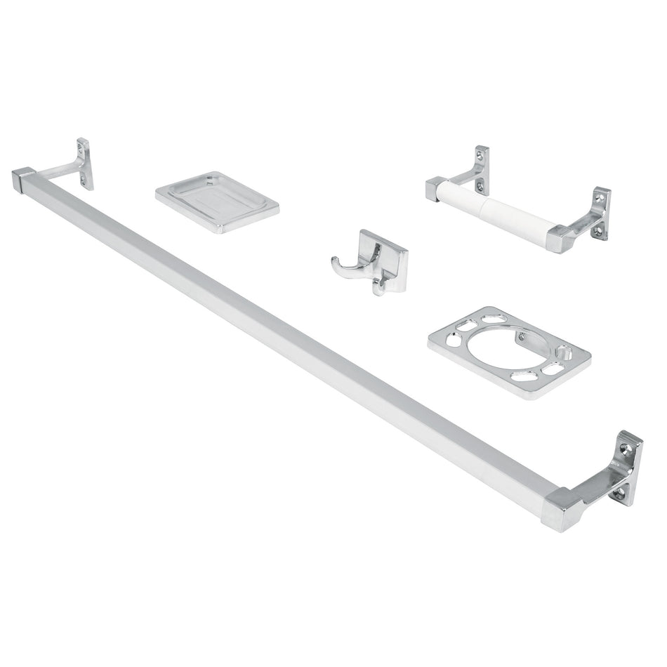 Juego de 5 accesorios para baño metálicos, Foset Basic SKU A-900