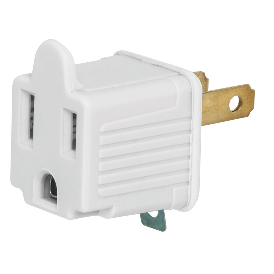 Adaptador 3 a 2, blanco, a granel, Volteck SKU AD-32B-G0