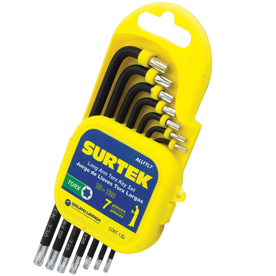 JUEGO DE LLAVES HEXAGONALES TIPO "L", TORX, LARGAS, 7 PIEZAS EN RACK SKU ALLFTL70