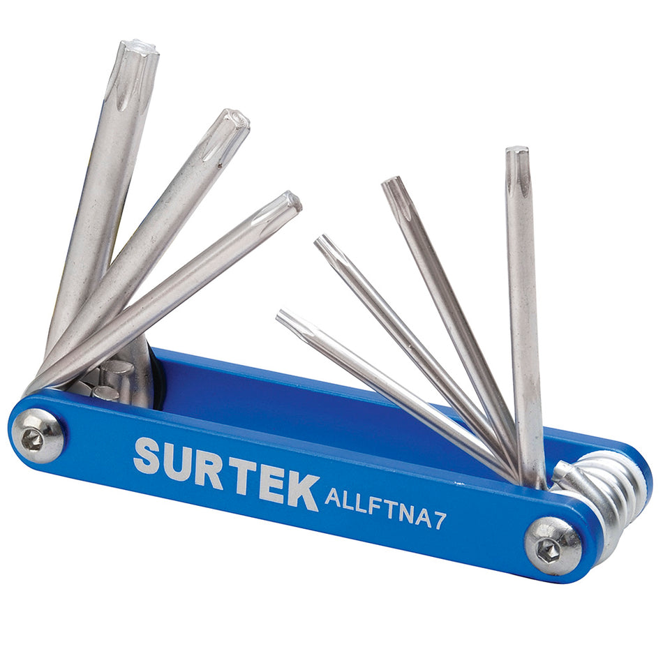 JUEGO DE LLAVES TORX TIPO NAVAJA ESTUCHE METALICO, 7 PIEZAS EN BLISTER SKU ALLFTNA70
