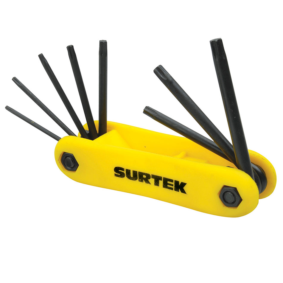JUEGO DE LLAVES HEXAGONALES TORX TIPO NAVAJA, 8 PIEZAS EN RACK SKU ALLFTNP80