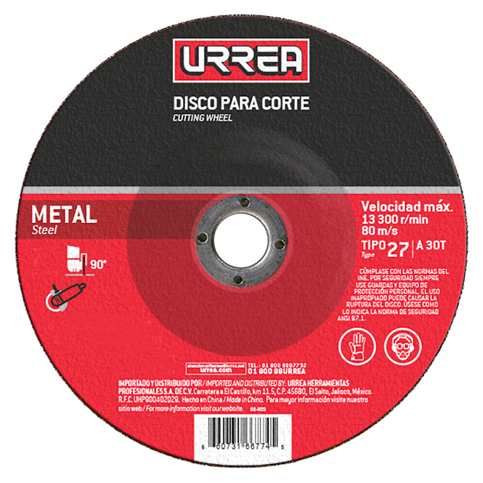 Disco abrasivo tipo 27 para metal 9" x 1/8" SKU AMCD09