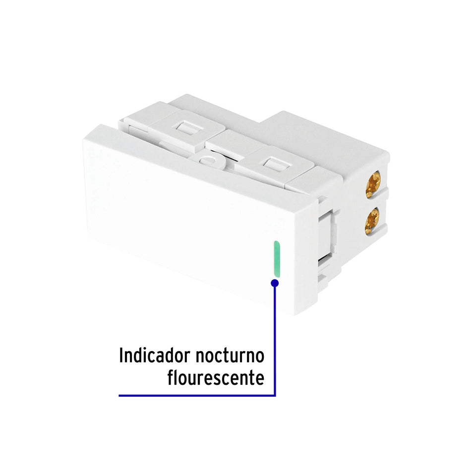 Interruptor sencillo blanco de 1 módulo, línea Lisboa SKU APSE-LB0