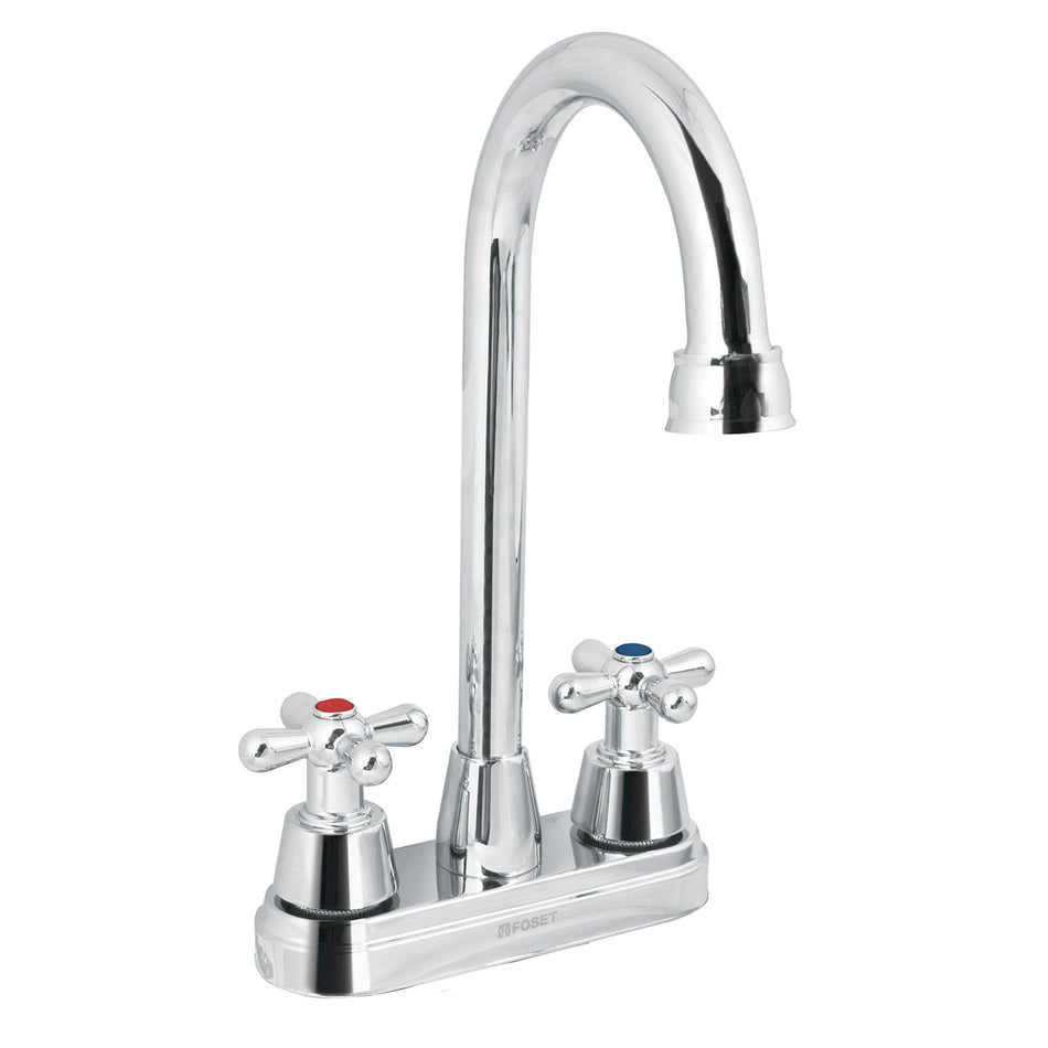 Mezcladora lavabo 4' cromo, tipo bar, cruceta, AQUA SKU AQM-61