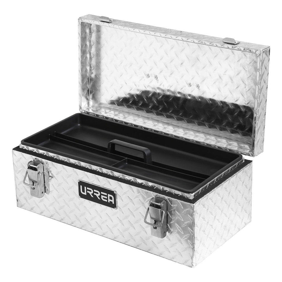 CAJA PORTAHERRAMIENTAS DE ALUMINIO 24 X 9 X 9 CON CHAROLA PLASTICA SKU ATB24