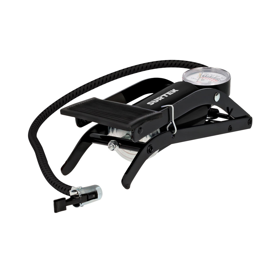 BOMBA DE AIRE DE PEDAL CON UN CILINDRO CON MANOMETRO 9" SKU BAIP10