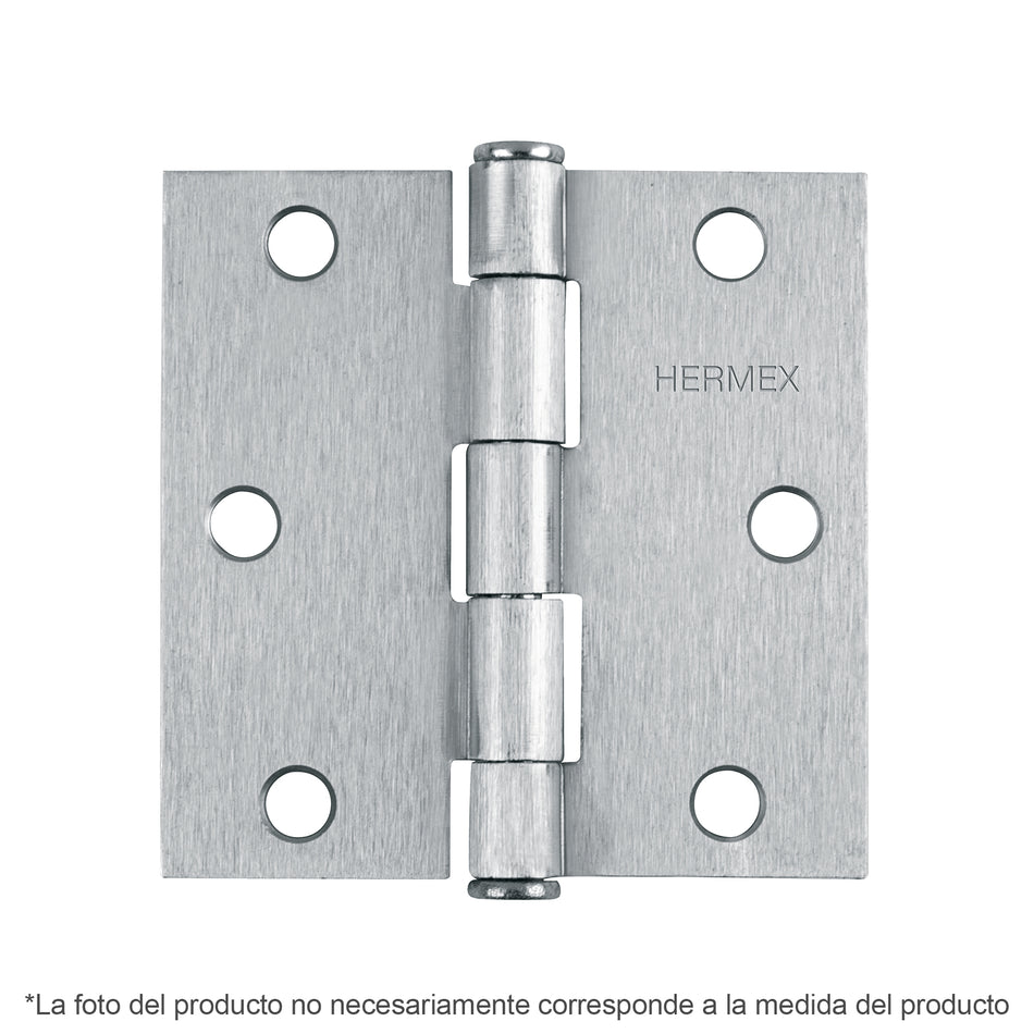 Bisagra cuadrada 2', satinado, cabeza plana, Hermex SKU BC-203P