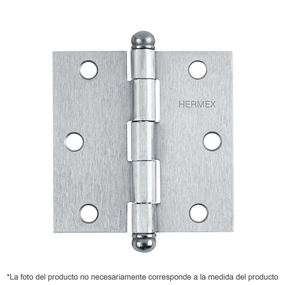 Bisagra cuadrada 2-1/2', satinado, cabeza redonda, Hermex SKU BC-253R