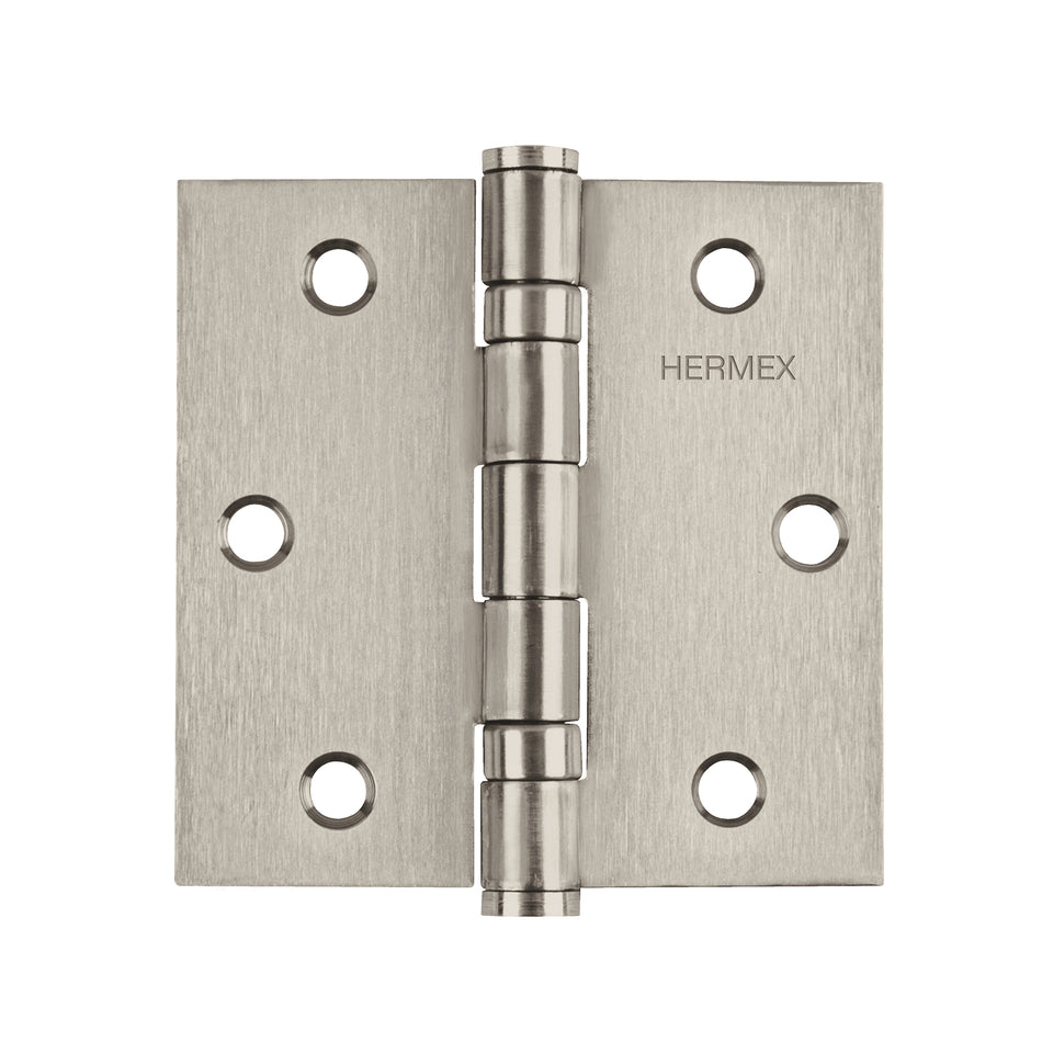 Bisagra cuadrada 3' acero inox, cabeza plana, Hermex SKU BC-304P