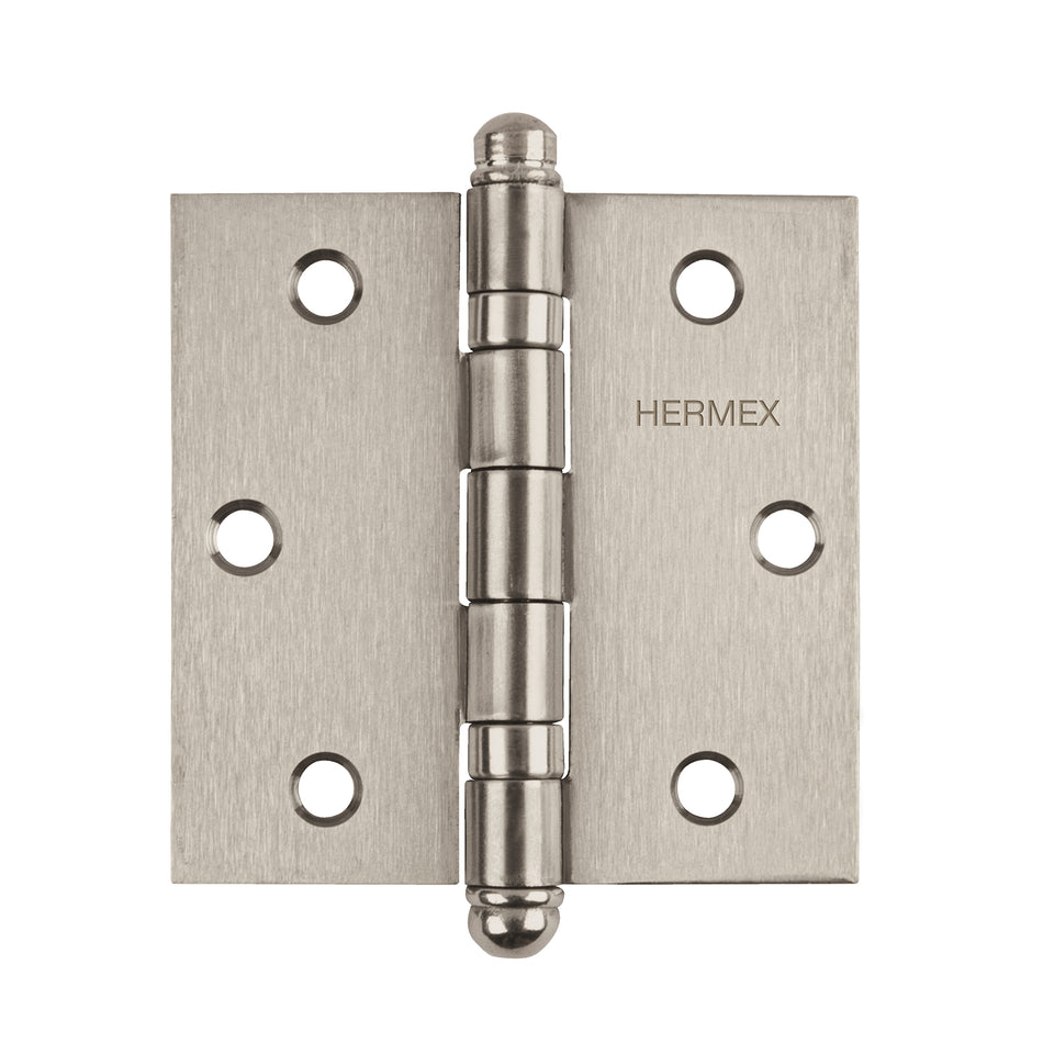 Bisagra cuadrada 3' acero inox, cabeza redonda, Hermex SKU BC-304R