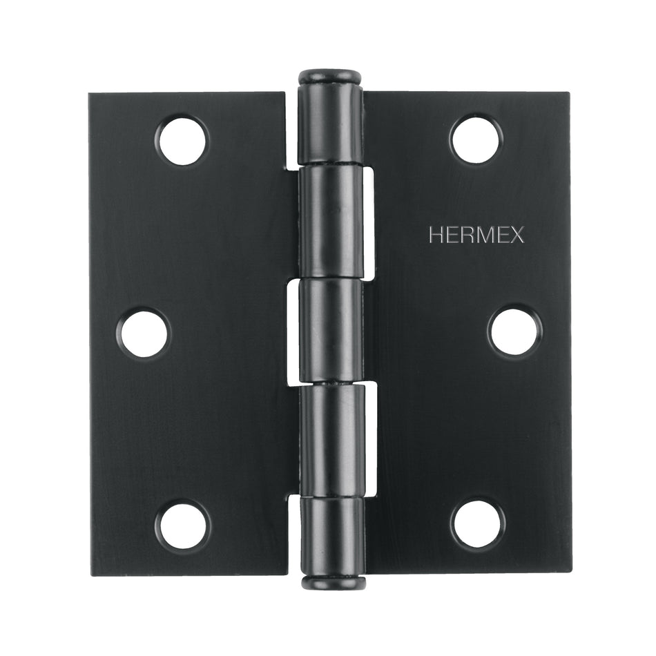 BISAGRA CUADRADA 3', NEGRO MATE, CABEZA PLANA, HERMEX SKU BC-306P