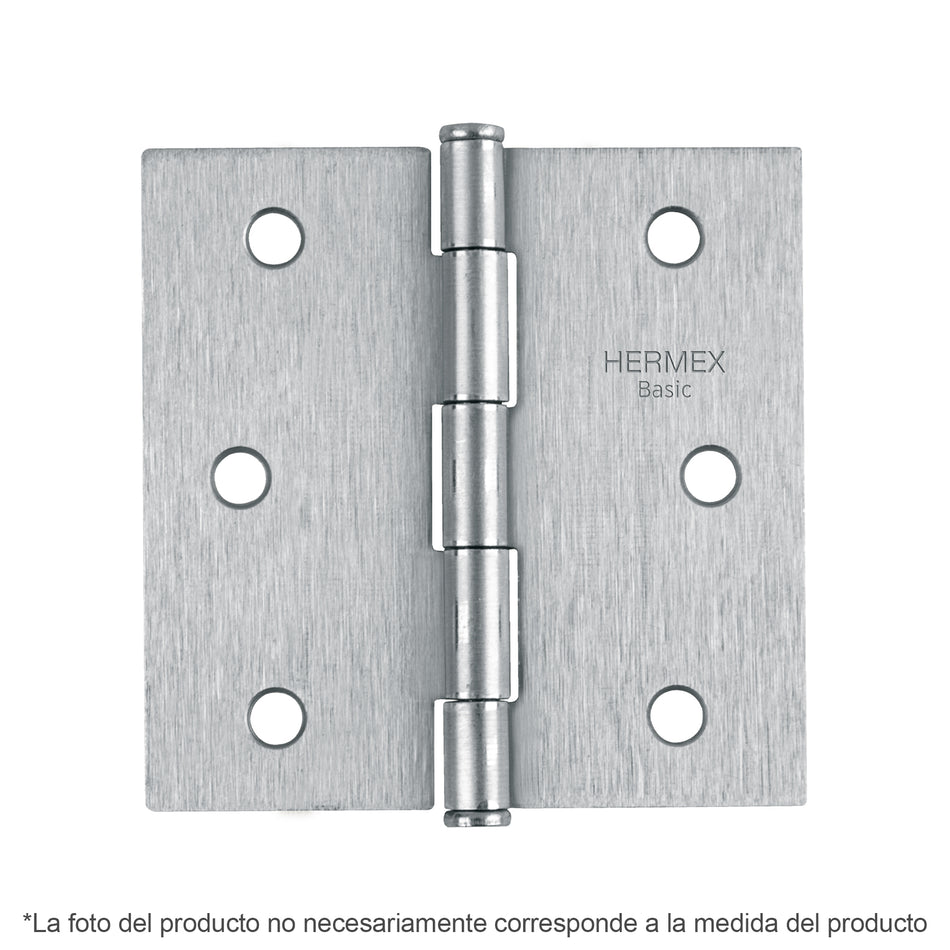 Bisagra cuadrada 3-1/2', satinado, cabeza plana, Basic SKU BC-353PP