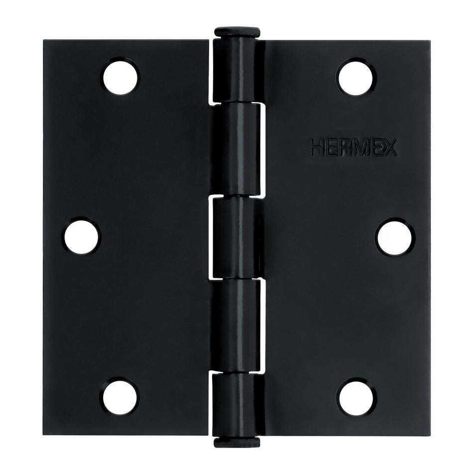 BISAGRA CUADRADA 3 1/2', NEGRO MATE, CABEZA PLANA, HERMEX SKU BC-356P