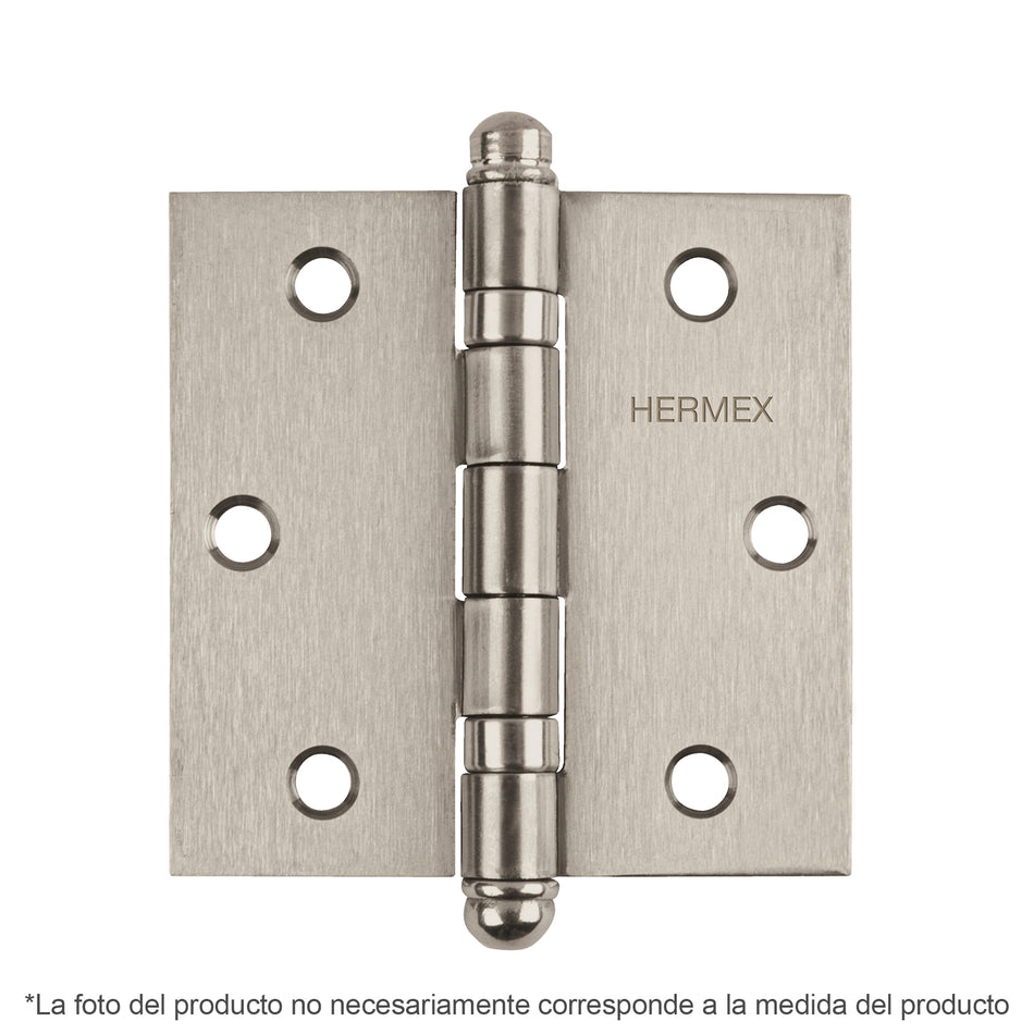 Bisagra cuadrada 4' acero inox, cabeza redonda, Hermex SKU BC-404R