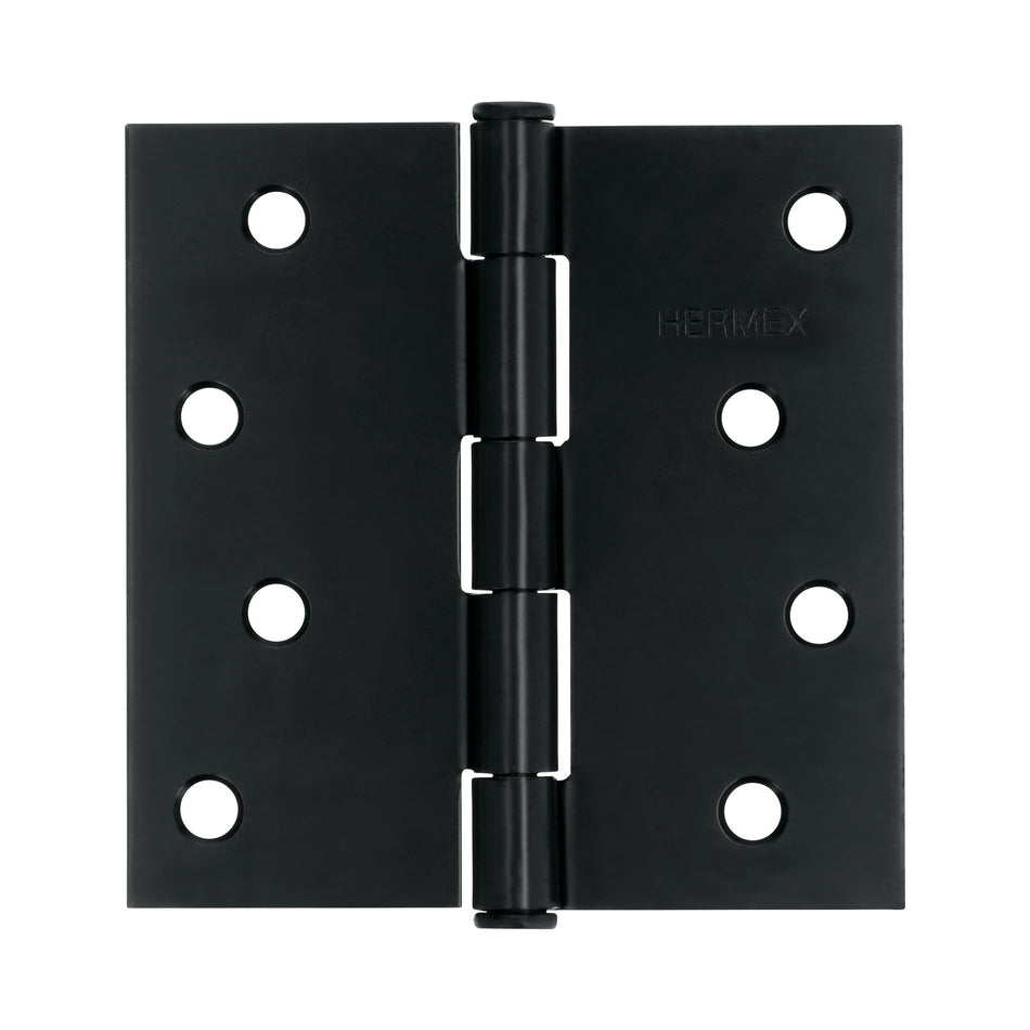 BISAGRA CUADRADA 4', NEGRO MATE, CABEZA PLANA, HERMEX SKU BC-406P