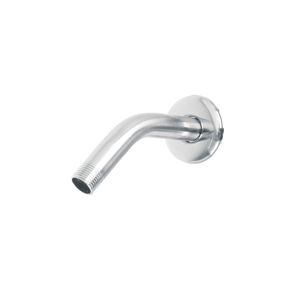 Brazo de acero cromado y chapetón de acero inox p/regadera SKU BCH-500