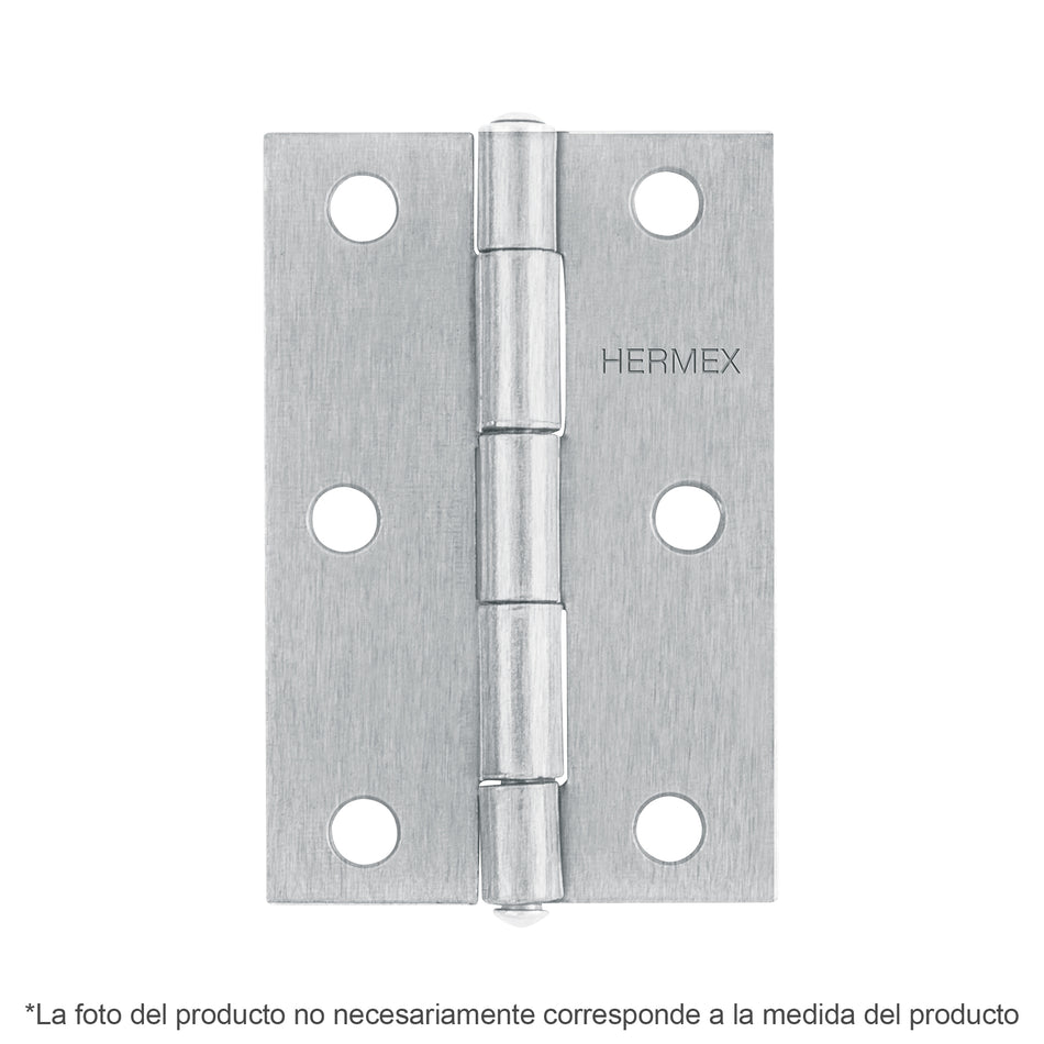 Bisagra rectangular 1' acero pulido, Hermex SKU BR-100