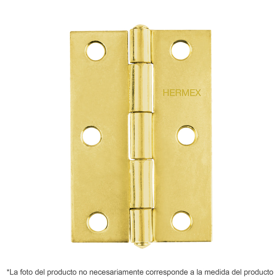 Bisagra rectangular 1' acero latonado, Hermex SKU BR-101