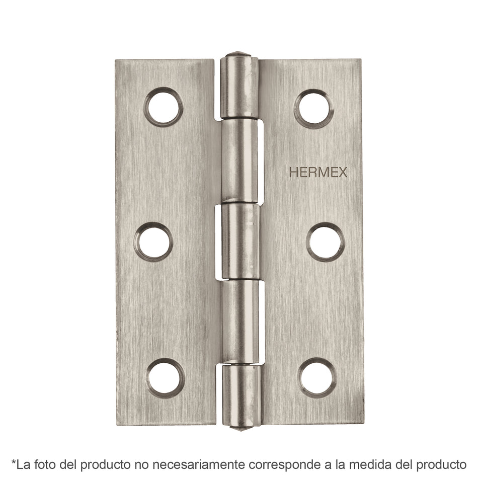 Bisagra rectangular 1' acero inoxidable, Hermex SKU BR-104