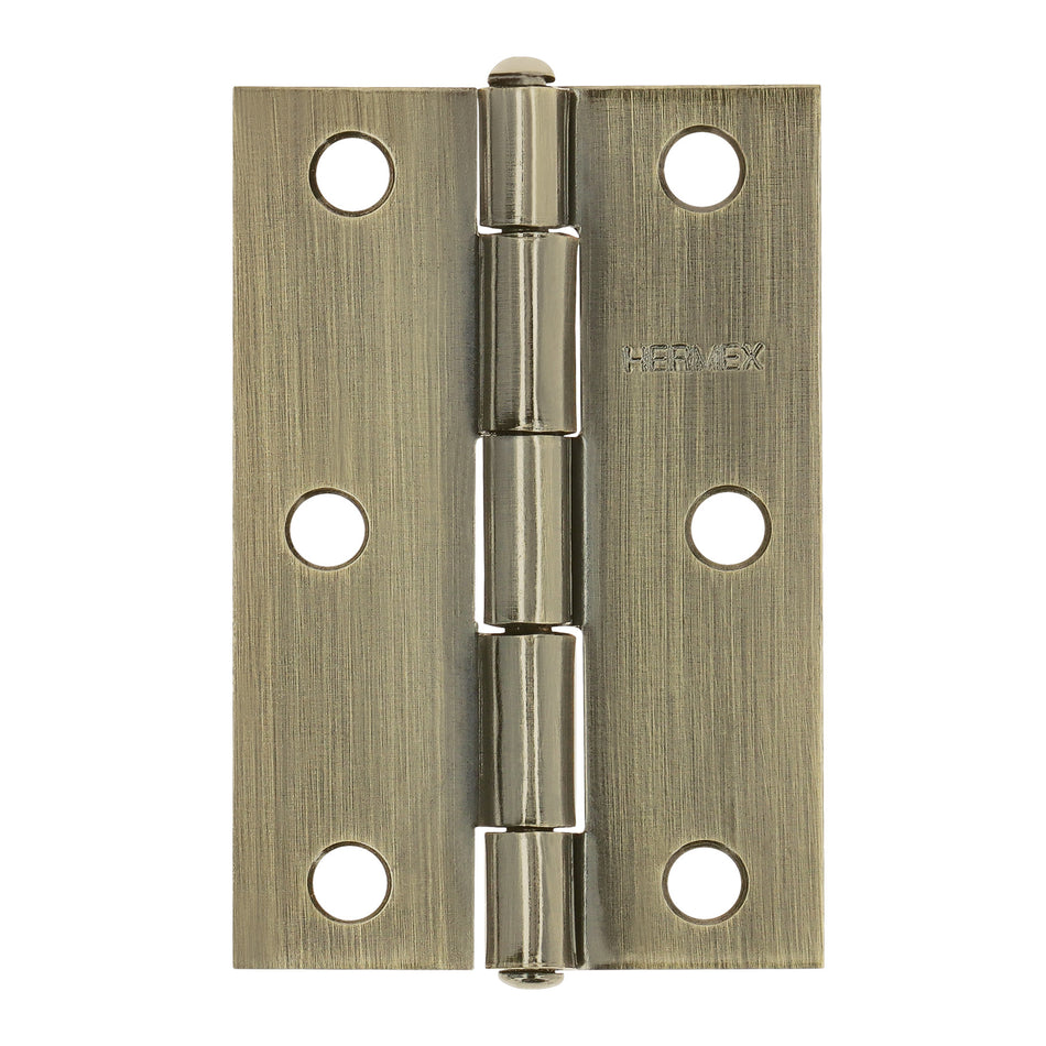 BISAGRA RECTANGULAR 3' LATON ANTIGUO, HERMEX SKU BR-302