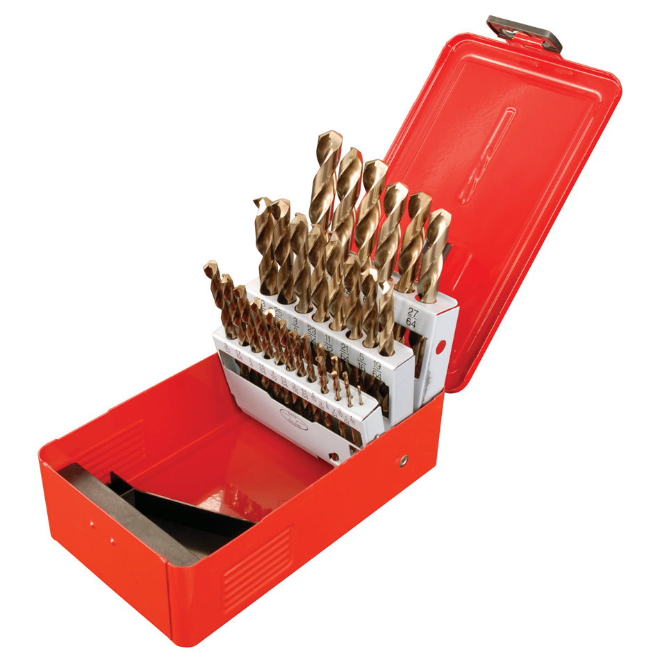 JUEGO DE BROCAS CON COBALTO DE ACERO DE ALTA VELOCIDAD ZANCO RECTO 29 PIEZAS SKU C5129