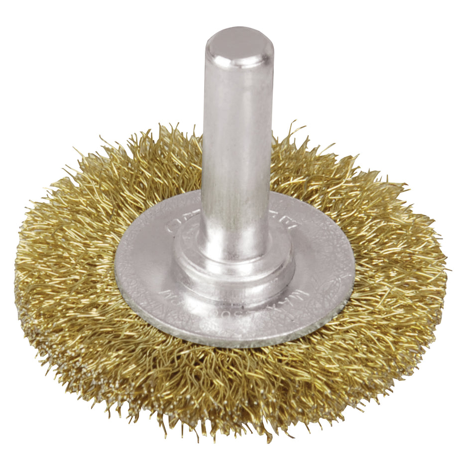 CARDA CIRCULAR ONDULADA ALAMBRE FINO 4" X 0.17 MM CON ZANCO 1/4" SKU C5490