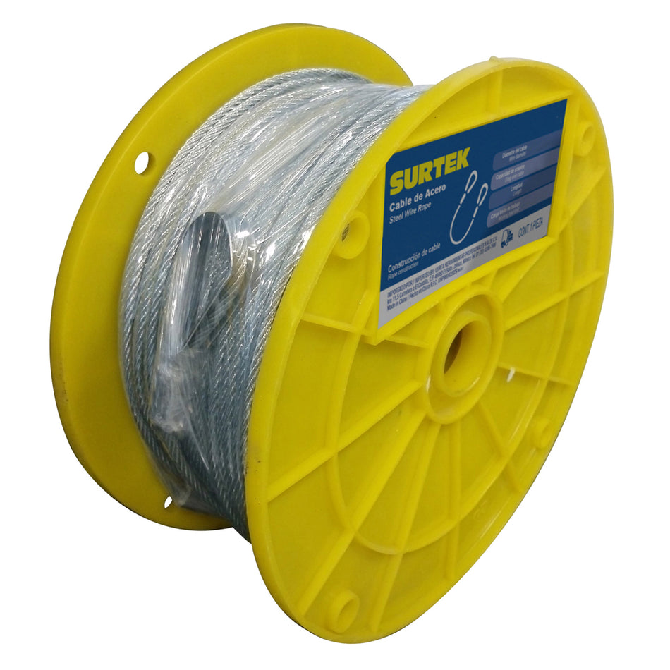 CABLE DE ACERO CON GUARDACABO 1/2" X 457 M CONSTRUCCION DE 7 X 19 SKU CA23160