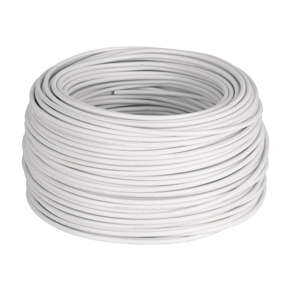 Rollo de 100 m de cable THHW-LS 10 AWG blanco, Volteck SKU CAB-10B0