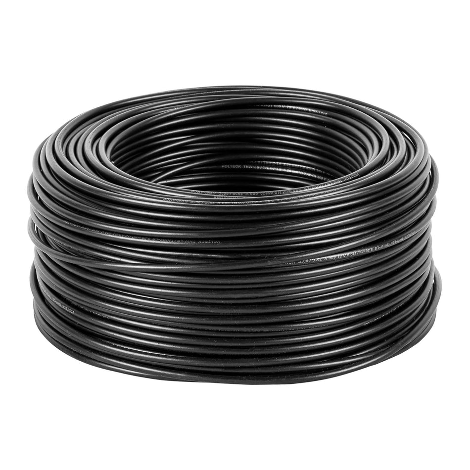 Rollo de 100 m de cable THHW-LS 10 AWG negro, Volteck SKU CAB-10N0