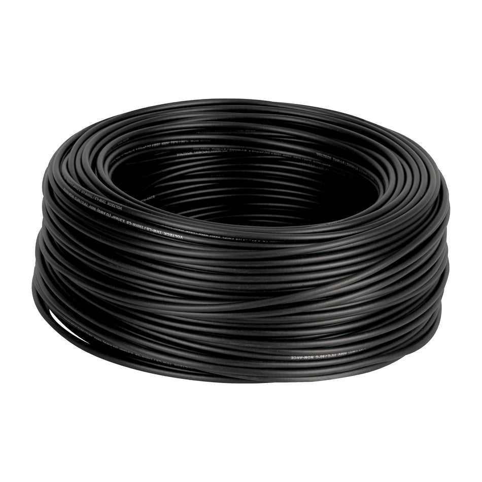 Rollo de 100 m de cable THHW-LS 12 AWG negro, Volteck SKU CAB-12N0