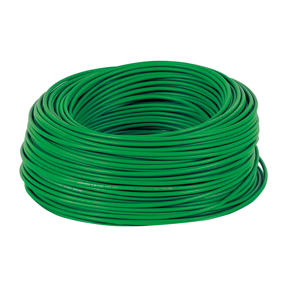 Rollo de 100 m de cable THHW-LS 12 AWG verde, Volteck SKU CAB-12V0