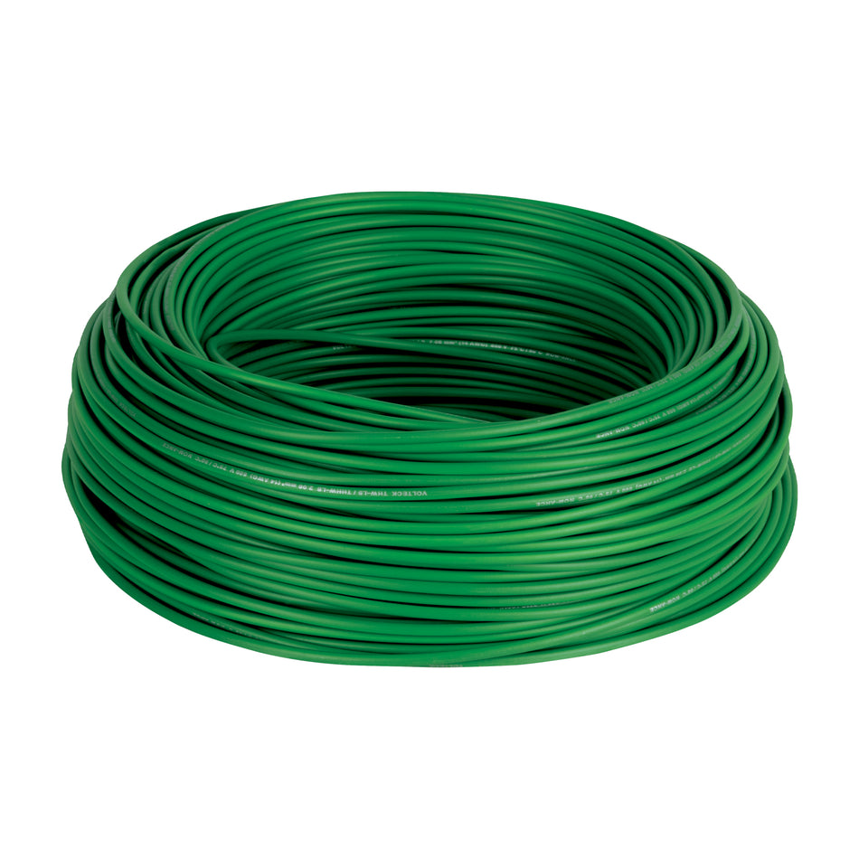 Rollo de 100 m de cable THHW-LS 14 AWG verde, Volteck SKU CAB-14V0