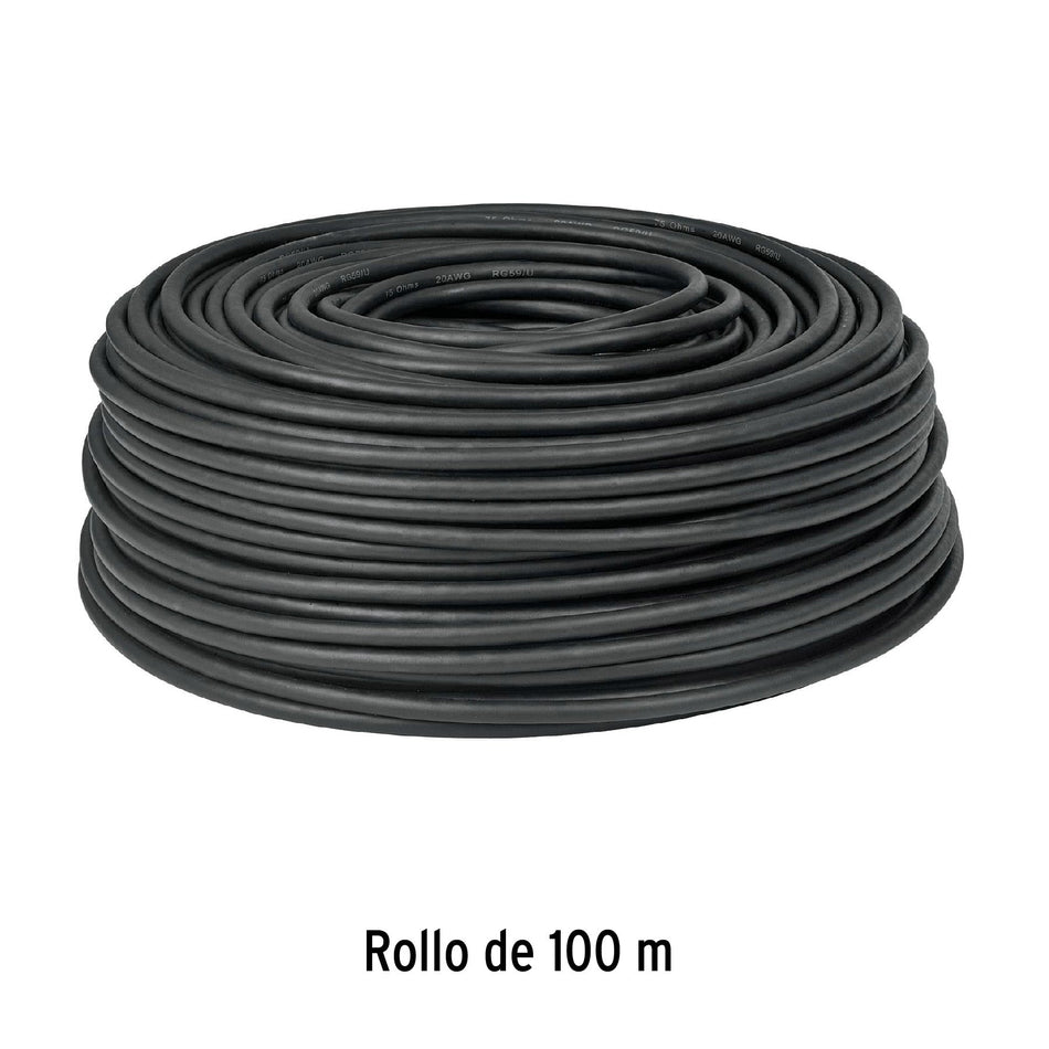 Metro de cable coaxial RG59 en rollo de 100 m, Volteck SKU CABCO-590