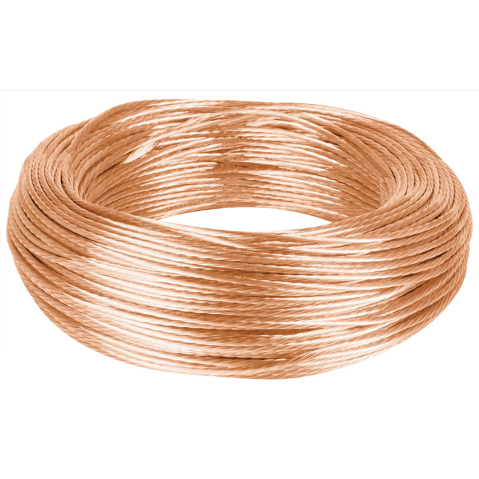 Metro de cable desnudo de cobre calibre 10 AWG, rollo 100 m SKU CADES-10-1000