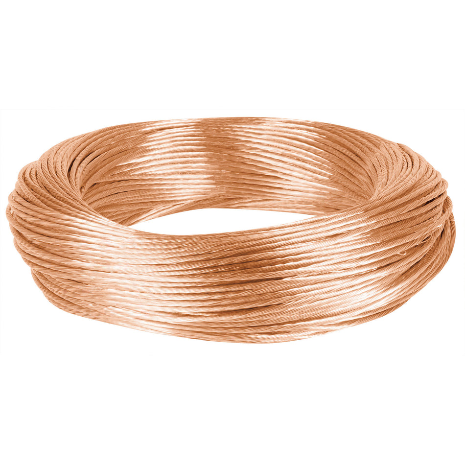 Metro de cable desnudo de cobre calibre 12 AWG, rollo 100 m SKU CADES-12-1000