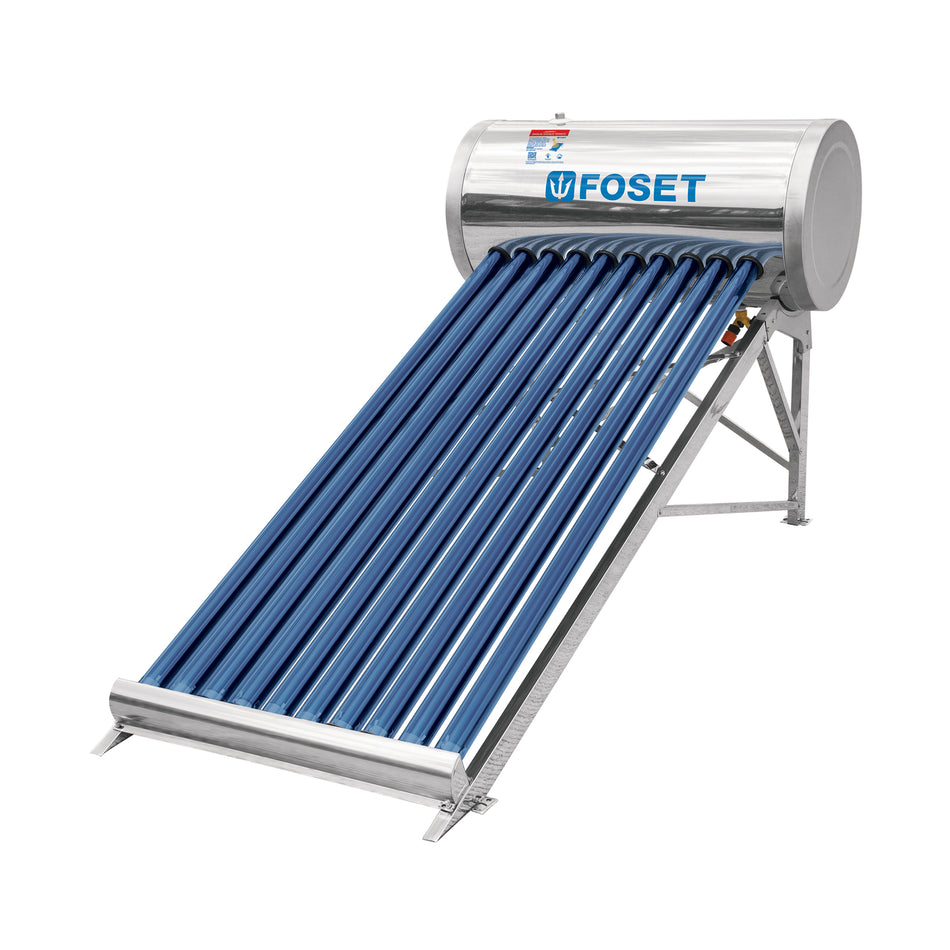 Calentador solar de agua 10 tubos, 130L, 3 personas, Foset SKU CALE-10S