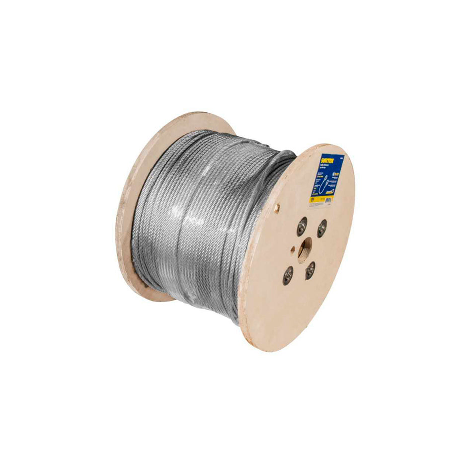 CABLE DE ACERO CON GUARDACABO RECUBRIMIENTO PVC NEGRO 1/4" X 76 M CONSTRUCCION DE 7 X 19 SKU CAP2180