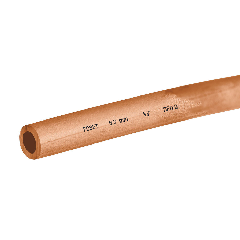 Rollo de 15 m de tubo flexible de cobre de 1/4', Foset SKU CC-001F