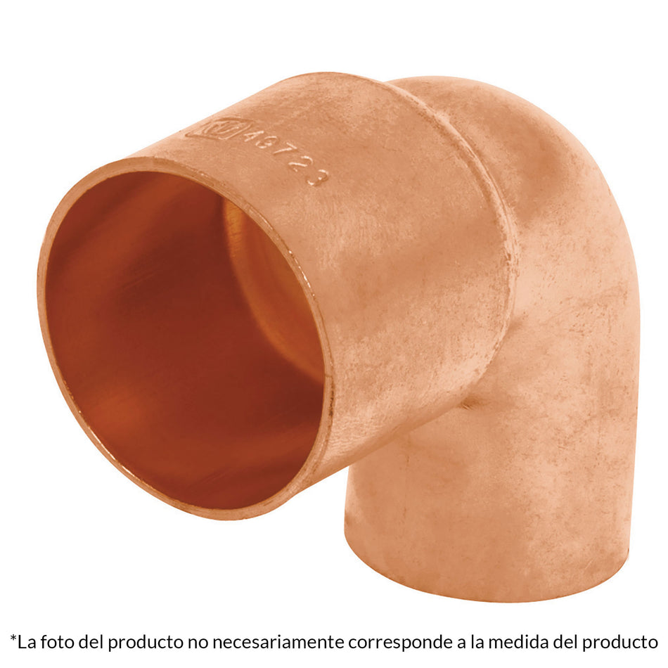 Codo 90° reducción de cobre de 1' x 1/2', Foset SKU CC-522