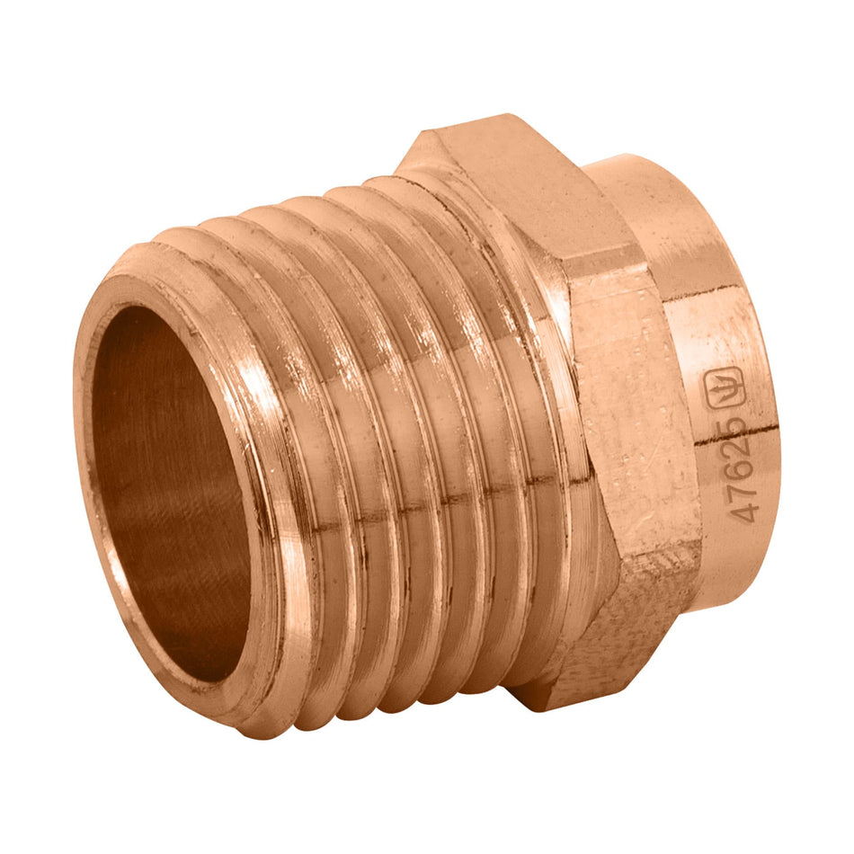 Conector de cobre de rosca exterior 1/2', Foset Basic SKU CC-611B