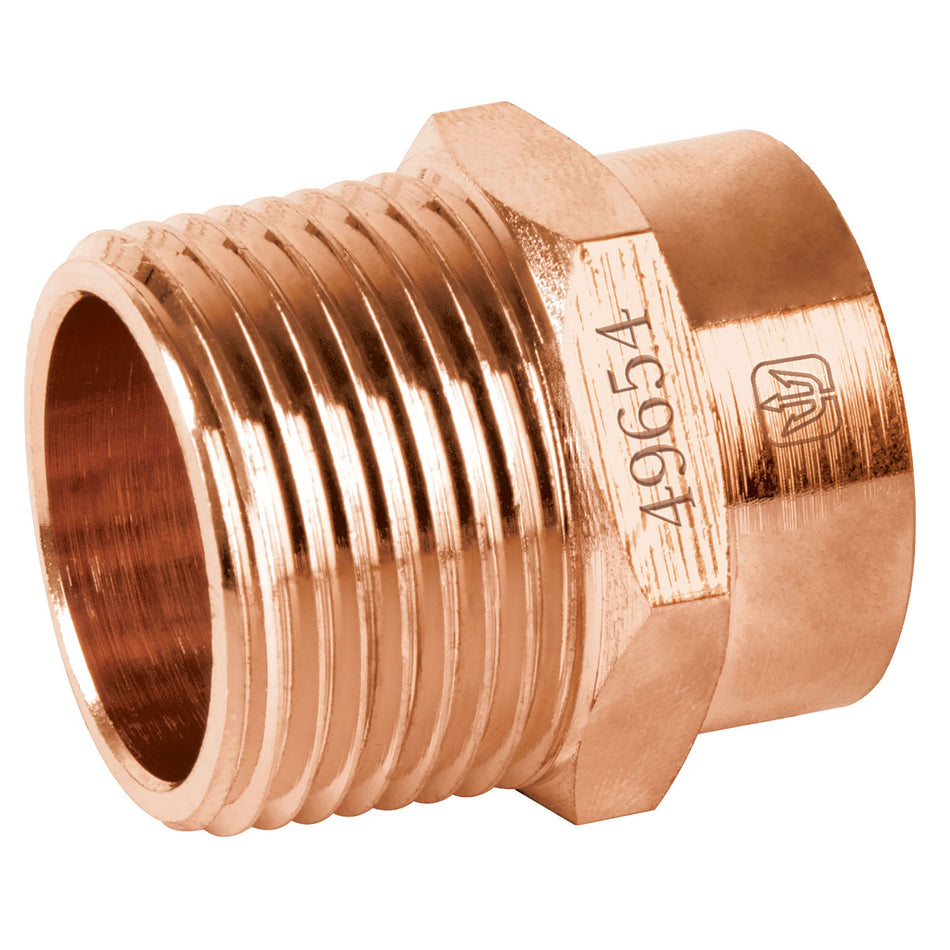 Conector de cobre, rosca exterior 3/4', Foset SKU CC-612