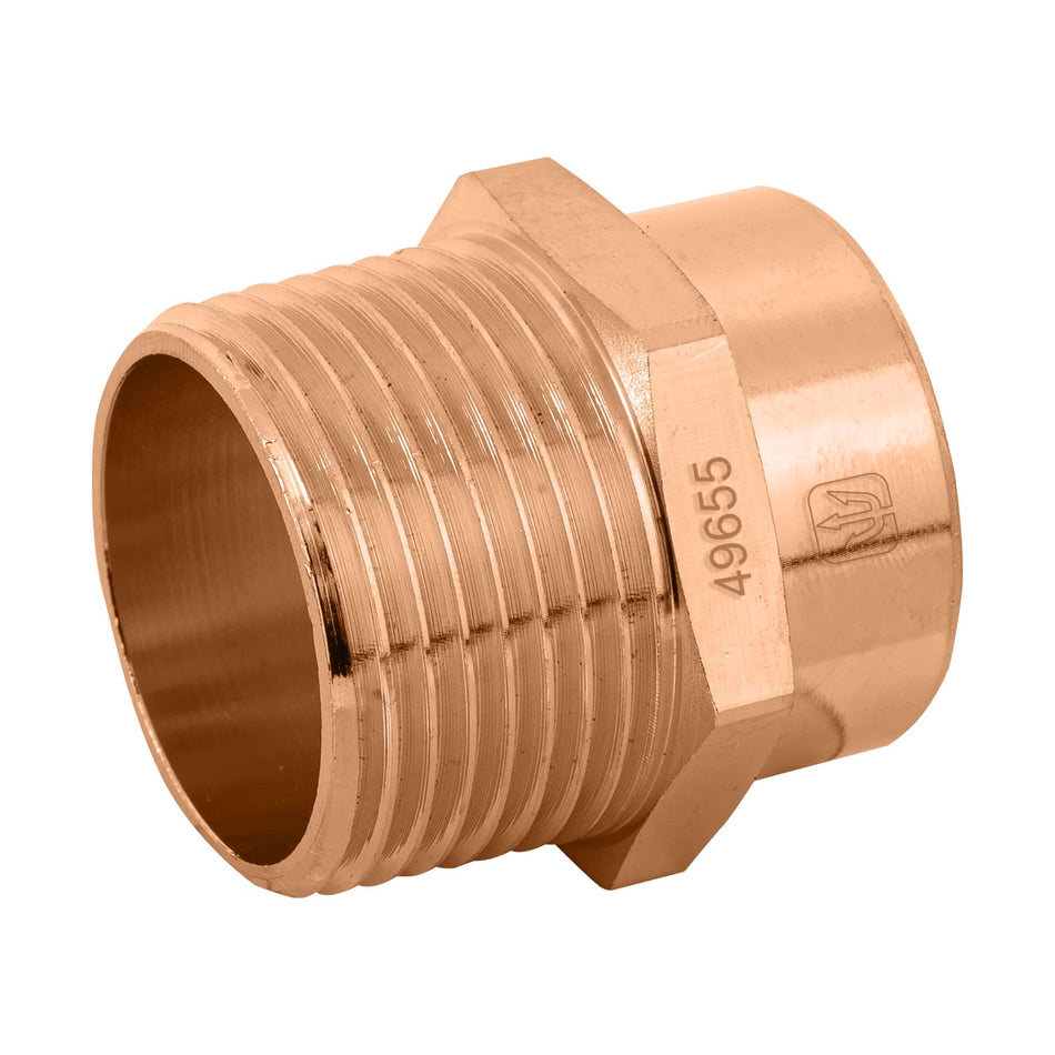 Conector de cobre, rosca exterior 1', Foset SKU CC-613