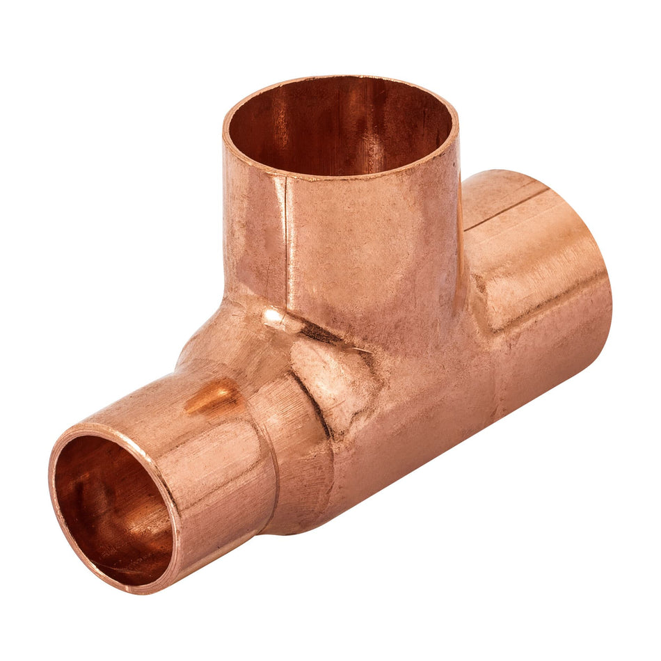 Tee reducida de cobre 3/4' x 1/2' x 3/4', Foset SKU CC-723