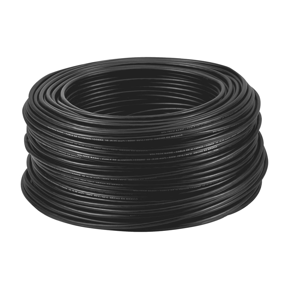 Rollo de 100 metros de cable THW CCA 10 AWG negro, Basic SKU CCA-10N0