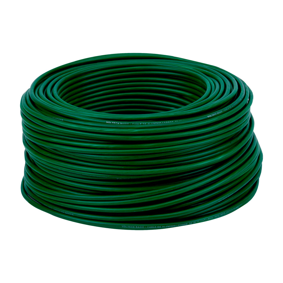 Rollo de 100 metros de cable THW CCA 10 AWG verde, Basic SKU CCA-10V0